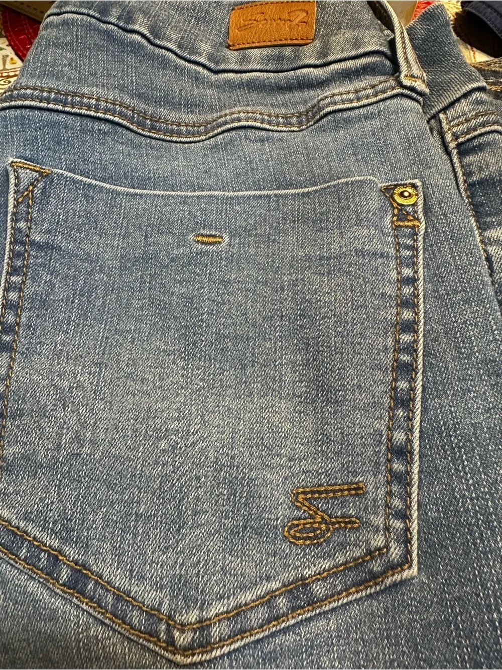Seven Classic Tummyless High-Rise Slim Boot Blue Women's Jeans_11